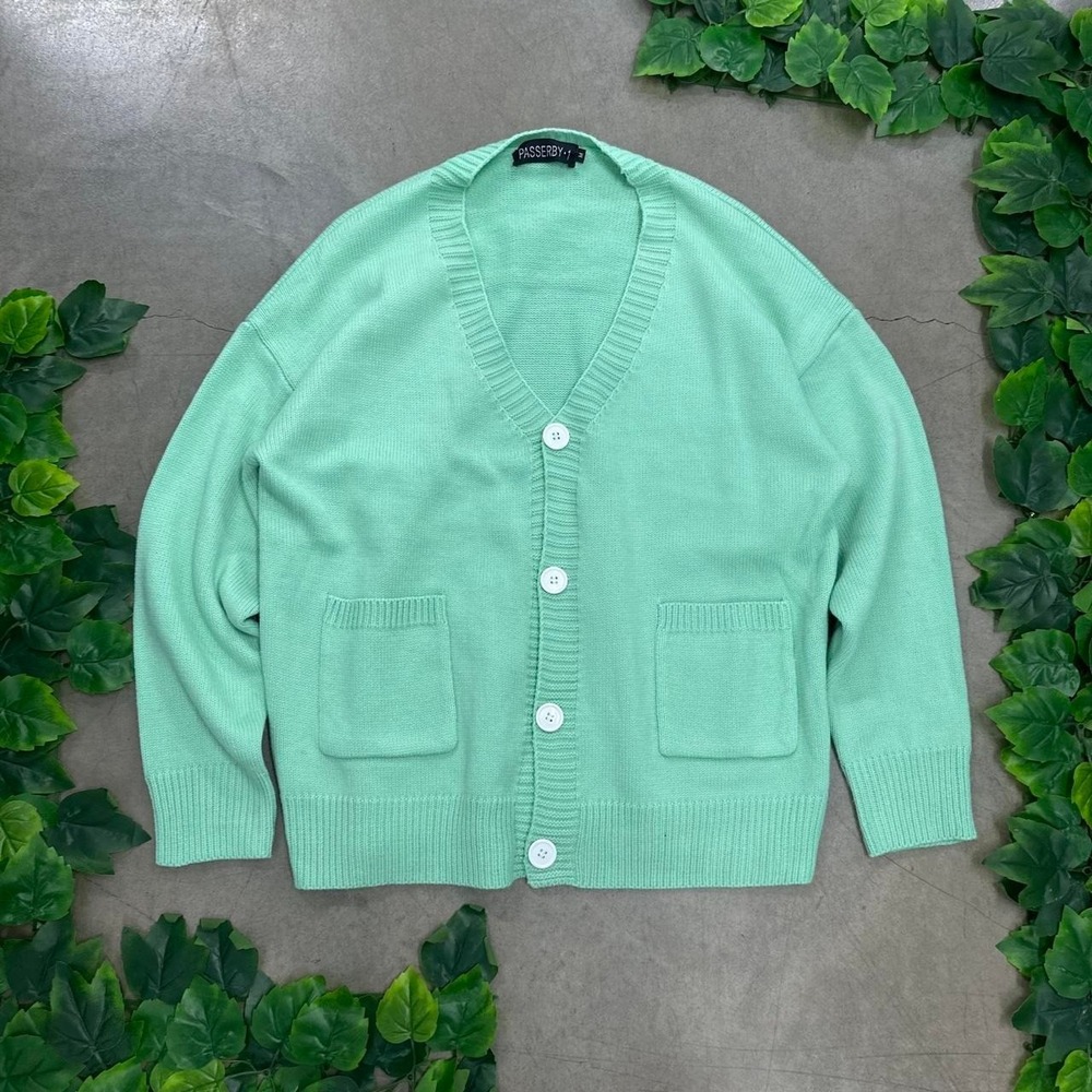 Mint Green Passerby Knit Cardigan
